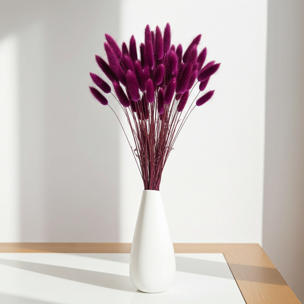 Sušený Lagurus – magenta. Stylová dekorace se zářivou barvou pro moderní i romantické aranžmá.